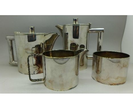 A four piece plated tea service