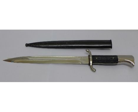 A German WWII fire brigade dress bayonet, type K598, maker E.U.F. Horster, Solingen, with scabbard