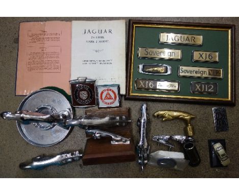 Jaguar car mascots, Jaguar manual and other car related items
