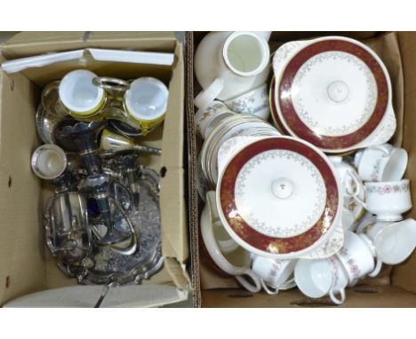 Mixed teawares, Paragon Bermuda, J &amp; G Meakin Sol, Royal Standard Lyndale and a box of silver plate **PLEASE NOTE THIS LO