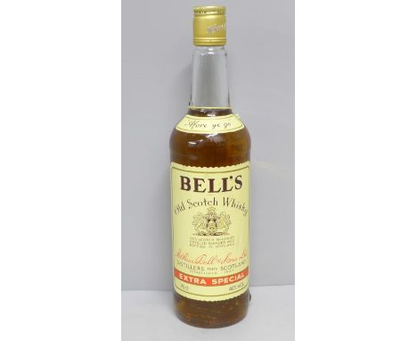 One bottle of Bell's Extra Special Old Scotch Whisky, numbered label 70989 **PLEASE NOTE THIS LOT IS NOT ELIGIBLE FOR POSTING