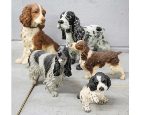 A Country Artists springer spaniel and four other model spaniels **PLEASE NOTE THIS LOT IS NOT ELIGIBLE FOR POSTING AND PACKI