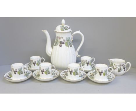 A Royal Worcester Lavinia six setting coffee set 