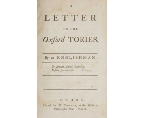 JACOBITE PAMPHLETS, 1748-1756 10 ITEMS, COMPRISING: [Anon.] Genuine Copies of Letters from the French Ambassador relating to 