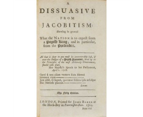 JACOBITE PAMPHLETS - 1714 A COLLECTION OF 11 ITEMS, COMPRISING ASGILL, [JOHN] The Succession of the House of Hannover vindica