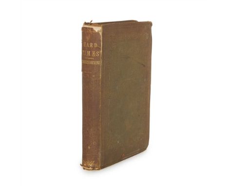 DICKENS, CHARLES HARD TIMES London: Bradbury &amp; Evans, 1854. First edition in book form, 8vo, original vertically grained 