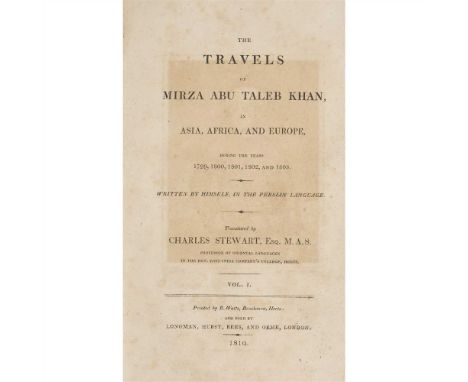 Khan, Mirza Abu Taleb &amp; Charles Stewart, translator The Travels of Mirza Abu Taleb Khan in Asia, Africa, and Europe [Lond