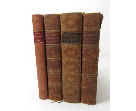 JACOBITE HISTORY COMPRIISING MACPHERSON, JAMES Original Papers Showing the Secret History of Great Britain, the Restoration t