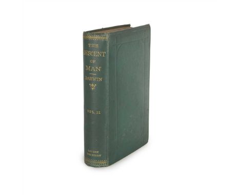 DARWIN, CHARLES THE DESCENT OF MAN AND SELECTION IN RELATION TO SEX London: John Murray, 1871. Volume 2 only, first edition, 