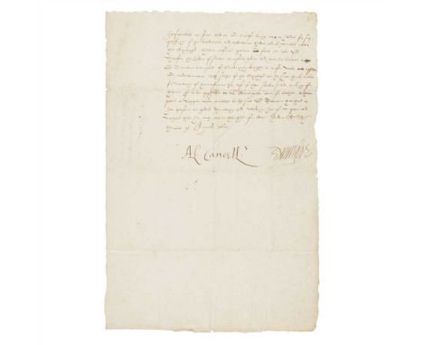 [MACGREOR] - THE PERSECUTION OF THE CLAN GREGOR MANUSCRIPT LICENSE, DATED 1619 [POSSIBLY 1629], GRANTED TO DUNCAN CAMPBELL OF