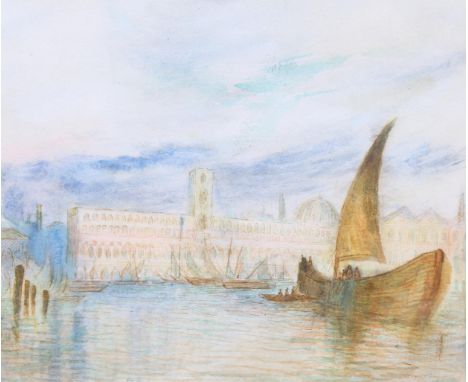 After J M W Turner, 19th century watercolour, Venice, unsigned, 17cm x 21cm, framedGood condition 
