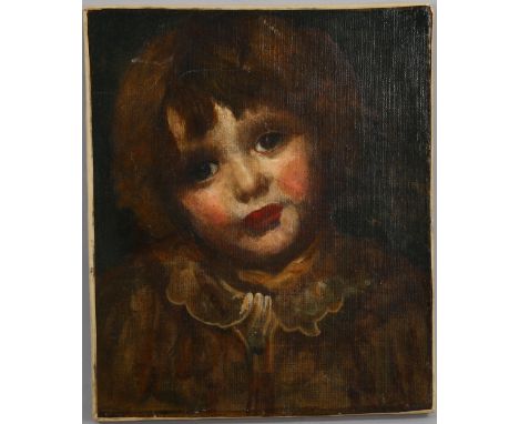 Henry Paget, oil on canvas, portrait of Dorothy, the artist's daughter, inscribed verso, 30cm x 25cm, unframedCanvas has been