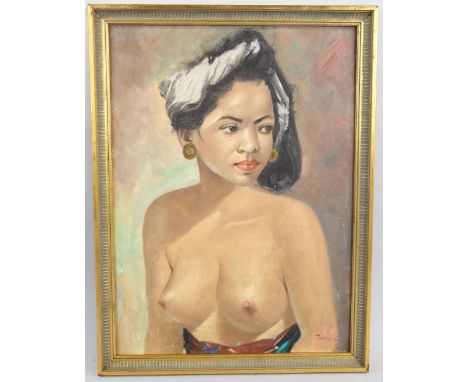 Igor Talwinski (Polish - 1907 - 1983), oil on board, portrait of a Malaysian woman, signed, 59cm x 43cm, framed 