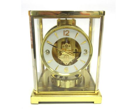 A JAEGER LECOULTRE 'ATMOS' CLOCK,  the white dial with Arabic numerals and baton markers, movement numbered 171912, in glass 