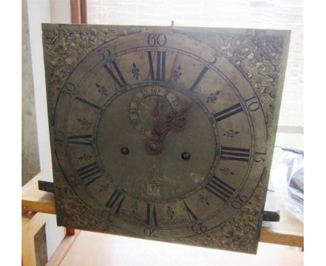 A GEORGE III EIGTH DAY LONGCASE CLOCK MOVEMENT, subsidiary seconds and date aperture to the matted centre, the chapter ring s