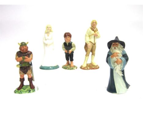 FIVE ROYAL DOULTON 'LORD OF THE RINGS' FIGURES comprising HN2911 'Gandalf' 18cm high; HN2918 'Boromir' 16.5cm high; HN2917 'L