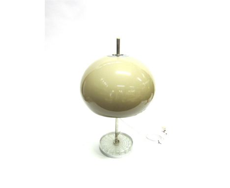 A 1960s BUR BUNTE UND REMMLER TABLE LAMP  with Guzzini shade with circular glass base, 61cm high