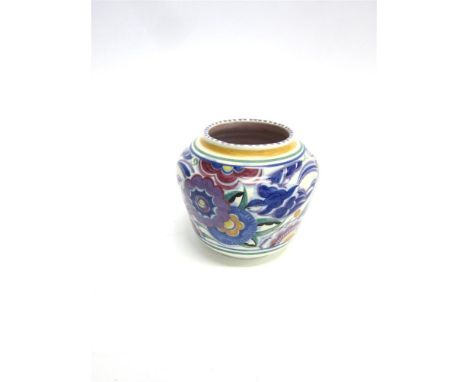 A POOLE POTTERY CARTER, STABLER & ADAMS SQUAT FORM VASE with impressed Poole England mark to base, 12cm high