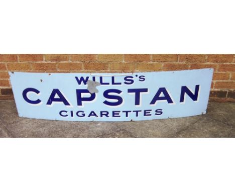 A WILLS'S CAPSTAN CIGARETTES ENAMEL SIGN 38cm high, 152cm wide