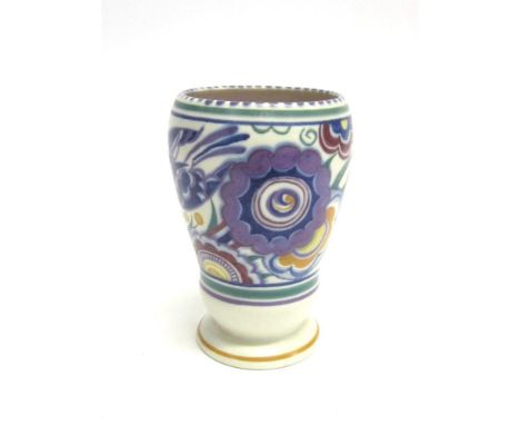 A POOLE POTTERY CARTER, STABLER AND ADAMS ART DECO VASE with impressed 'Poole England' to the base, 17.5cm high