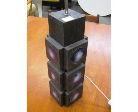 A 1960'S SWEDISH OP-ART LAMP BASE designed by Lars-Goran Nilsson manufactured by Atelje Glas and Tra, 37cm high