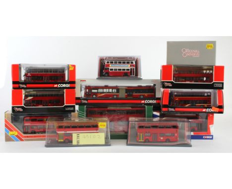Buses. A collection of twelve boxed London buses, makers include Corgi Original Omnibus, Exclusive First Editions, etc.