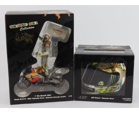 Minichamps. Two boxed Minichamps alentino Rossi Collection models, comprising Honda RC211V, Valentino Rossi, Repsol Honda Tea