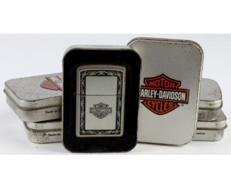 Zippo. Five cased Zippo Harley Davidson Motor Cycles lighters