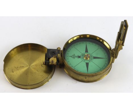 Compass Clinometer by Elliott Bros. (Strand, London), lid engraved 'Edward Ireland', diameter 70mm approx.