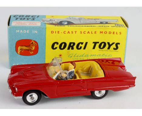Corgi Toys, no. 215S 'Ford Thunderbird Open Sports' (red), with model club slip, contained in original box