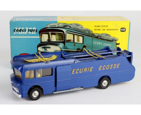 Corgi Major Toys, no. 1126 'Ecurie Ecosse Racing Car Transporter', with inner tray, instructions &amp; model club slip, conta