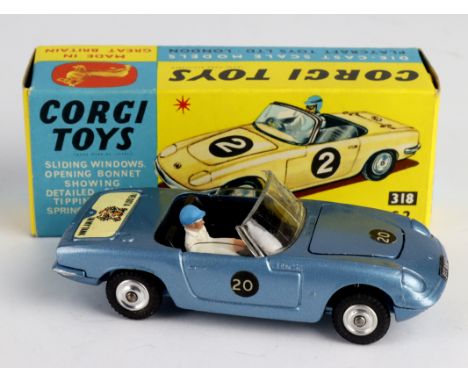 Corgi Toys, no. 318 'Lotus Elan S2' (blue), with driver &amp; model club slip, contained in original box