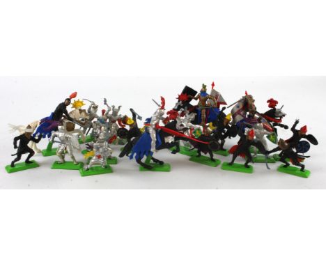 Britains. A collection of approximately twenty Britains Deetail figures, including Knights (some on horseback)