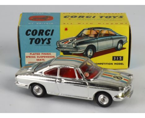 Corgi Toys, no. 315 'Simca 1000 Competition Model' (chrome), with model club slip, contained in original box