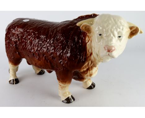 Melba. A large Melbaware Hereford bull, makers stamp to underside, height 25cm, length 41cm approx.