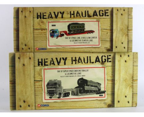 Corgi Heavy Haulage. Two boxed Corgi Heavy Haulage 1:50 scale models, comprising DAF XF Super Space Cab King Trailer, Allelys