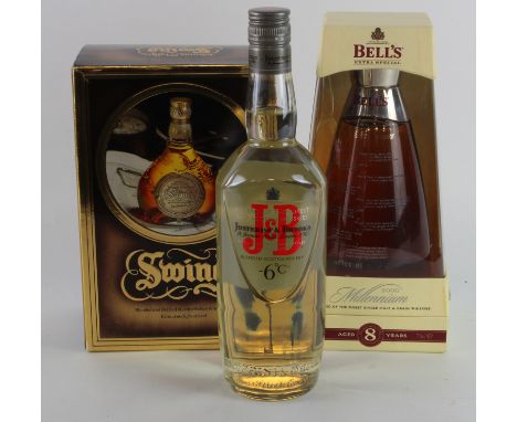 Whisky. Three bottles of Whisky, comprising Johnnie Walker Swing; Bells Millennium 2000 8 Years Aged; Justerini &amp; Brooks 