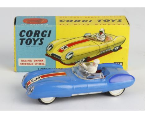 Corgi Toys, no. 151A 'Lotus Mark Eleven Le Mans Racing Car' (blue), with model club slip, contained in original box
