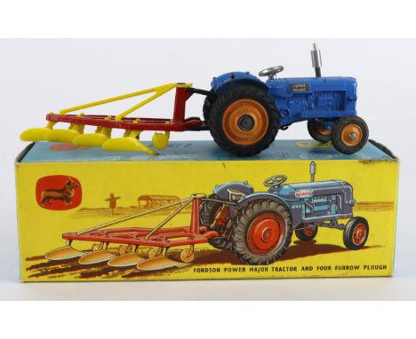 Corgi Toys, Gift Set no. 18 'Fordson Power Major Tractor and Four Furrow Plough', insert present, contained in original box