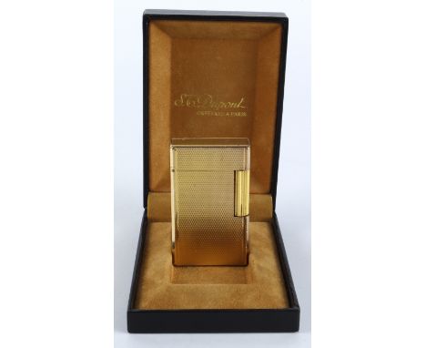 S. T. Dupont gold plated lighter, contained in original fitted case