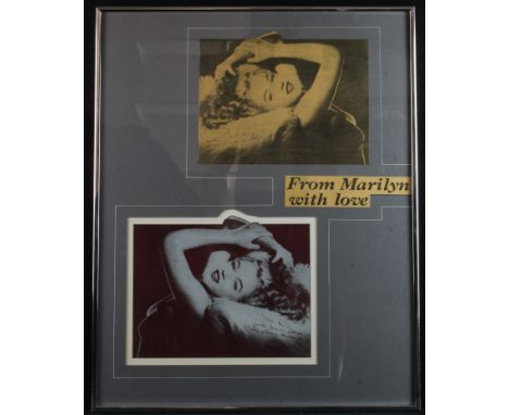 Marilyn Monroe signed photograph copper printing plate, complete with the newspaper print and message 'To Bill... Anything wo