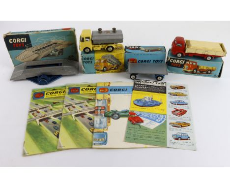 Corgi Toys. Four boxed Corgi models, comprising Commer 5 ton Dropside Lorry (no. 452); Neville Cement Tipper on ERF Chassis (