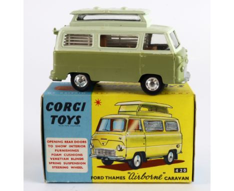 Corgi Toys, no. 420 'Ford Thames Airborne Caravan' (two tone green), contained in original box