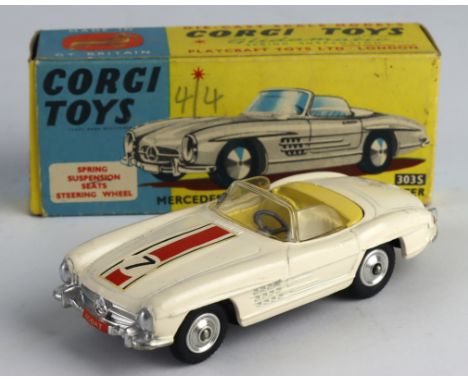 Corgi Toys, no. 303S 'Mercedes Benz 300SL Open Roadster' (off white), with model club slip, contained in original box