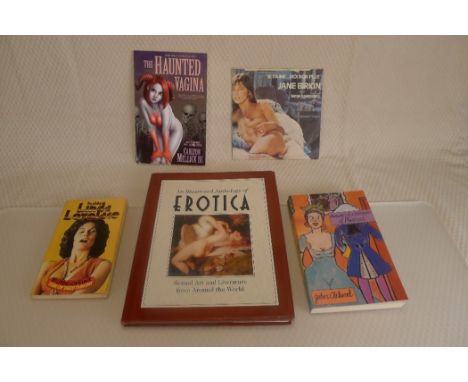 5 x various Erotica items comprising Inside Linda Lovelace by Linda Lovelace, paperback published by Heinrich Hannu 1974, The