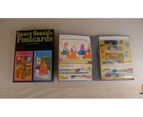 Saucy Seaside Postcards by Alan Wykes published by Bloomsbury Books 1988, hardback with dust wrapper approx 19cm x 25.5cm, sh