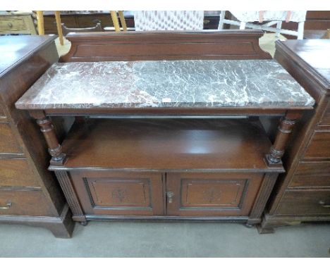 A Victorian mahogany and marble topped buffet