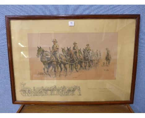 Snaffles (Charles Johnson Payne 1884-1967) Ubique Meant - Bank, Olborn, Bank - A Penny All The Way, coloured lithograph signe