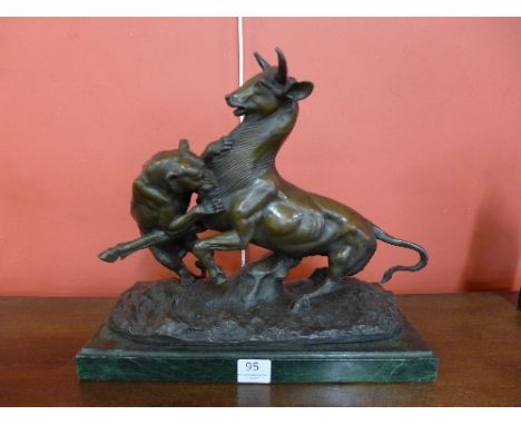 A bronze figure of a tiger hunting, manner of G. Gardet