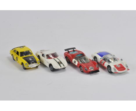 A group of unboxed diecast to include Corgi No. 330 Porsche Carrera 6 - white body, red doors and bonnet, No .344 Ferrari 206